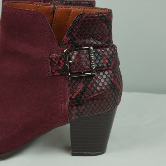 Vionic Naomi Snake Red Snakeskin Zip Up Ankle Boot Size 6.5 Wide - Picture 2 of 6